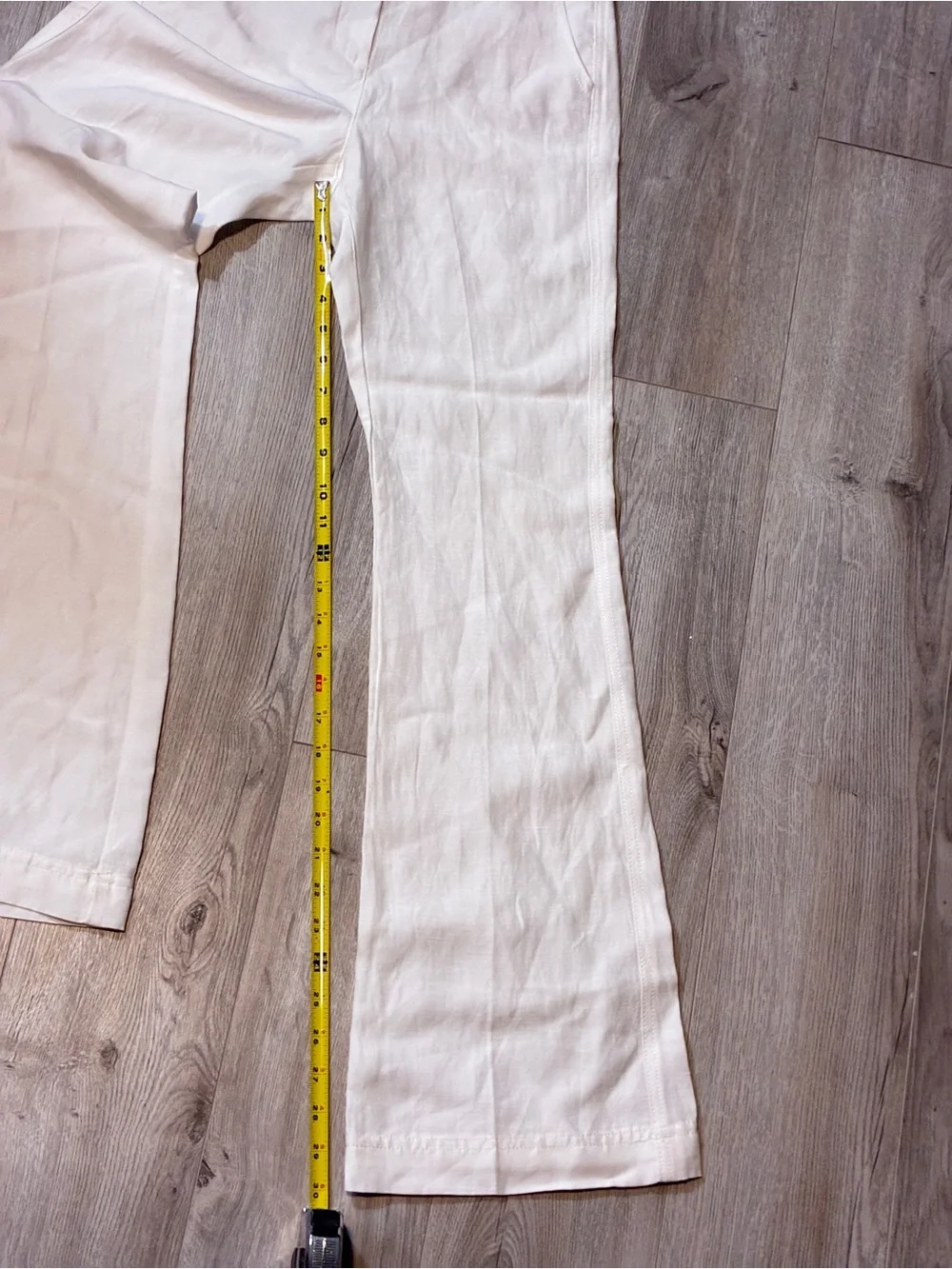 Babaton BWOT White Linen Blend High Rise Flare Wide Leg Trousers Pants Size 0